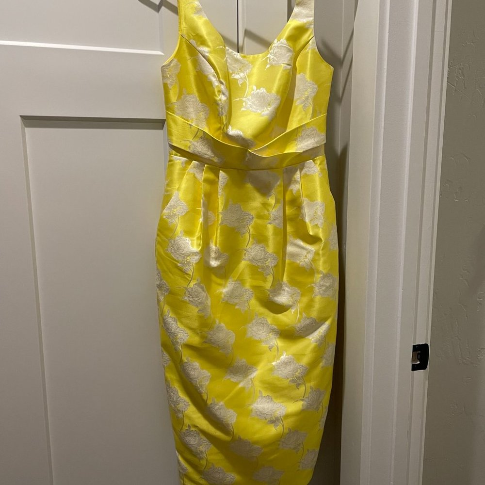 ASOS Cocktail Jacquard Dress - Yellow
